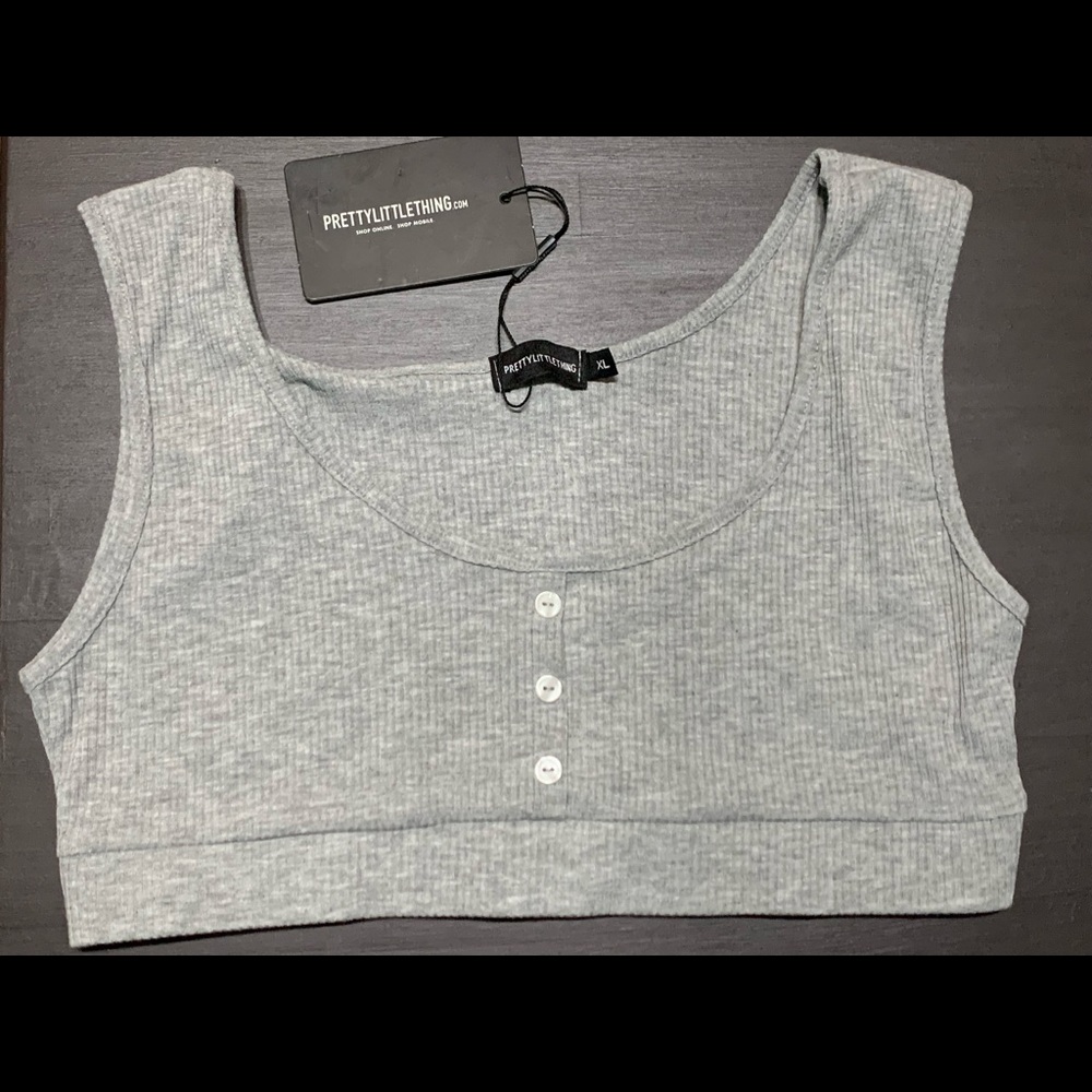 Button front rib bra